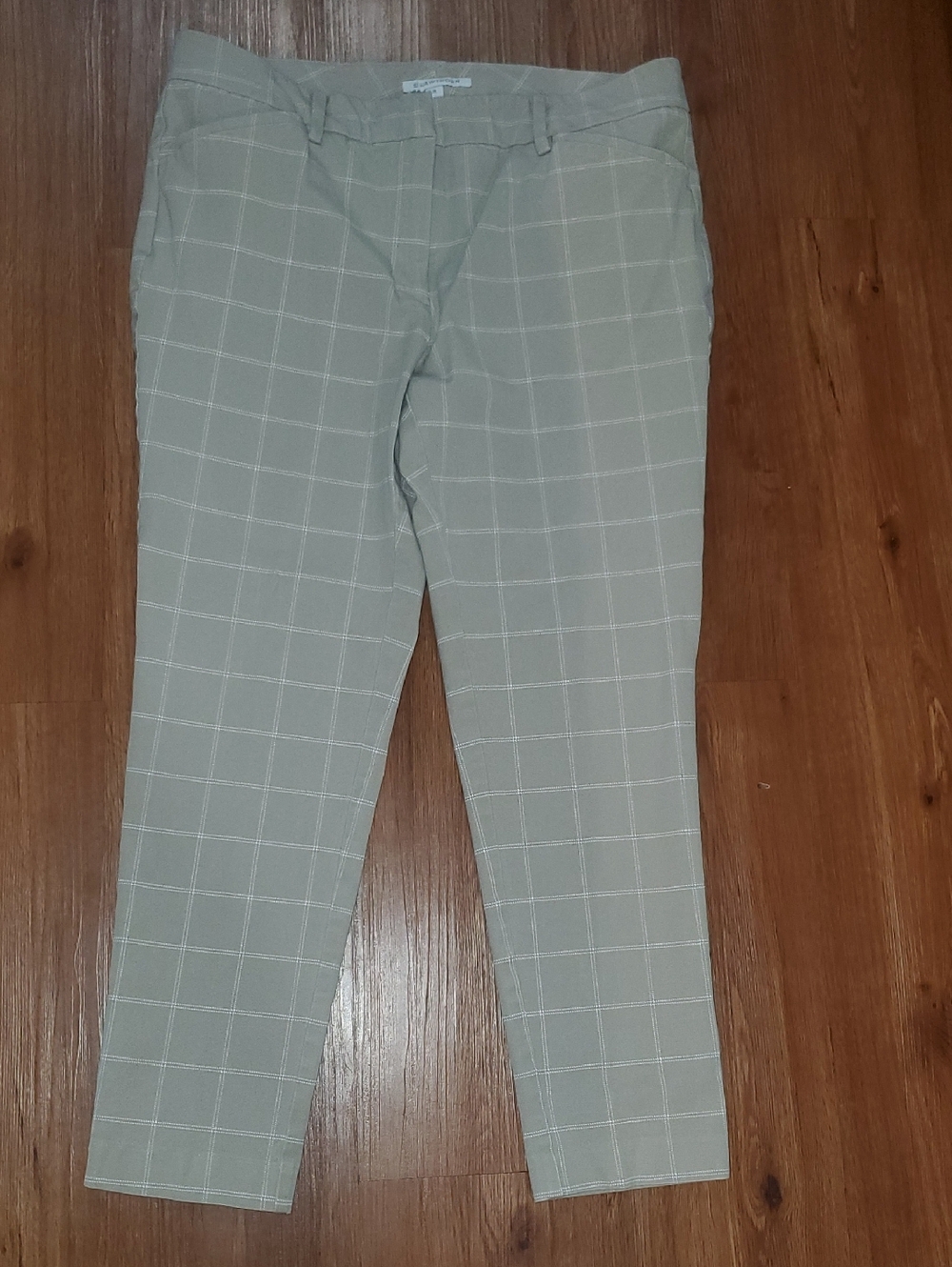 41 Hawthorn Women's Gray Windowpane Straight Leg Pants